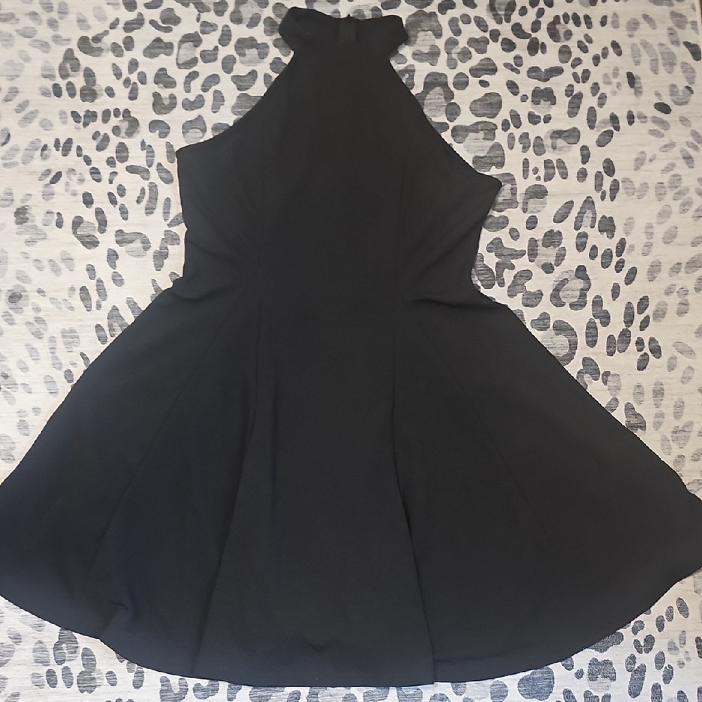 Chic Black Halter Midi Dress